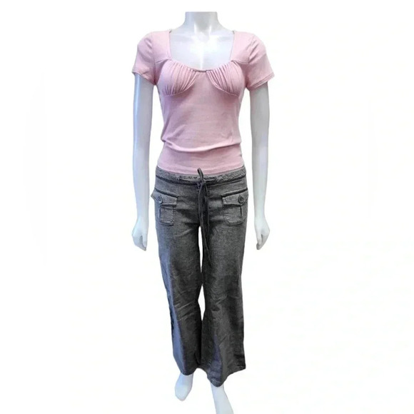 Be Bop Charcoal Ramie Blend Bootcut Pants  Size 9 - Picture 2 of 12